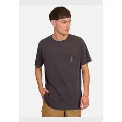 VOLCOM - Polera Manga Corta Pockey Label Negro Hombre