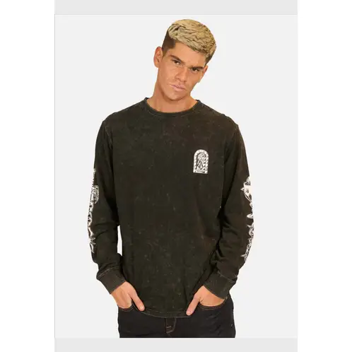VOLCOM - Polera Manga Larga Astrong Tower Negro Hombre