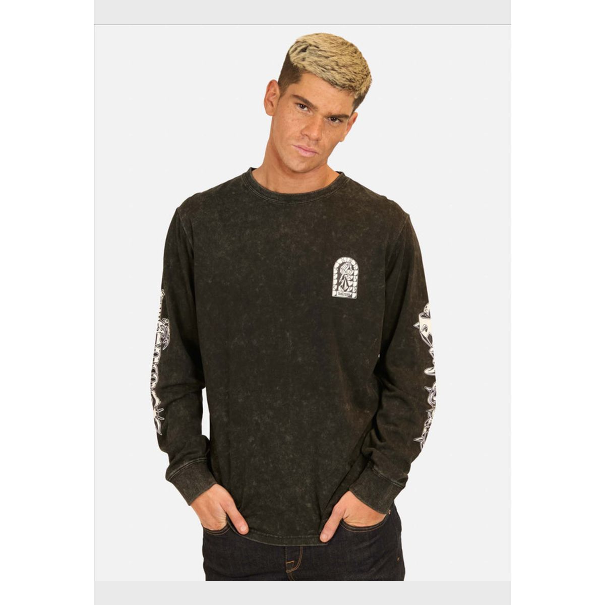 VOLCOM - Polera Manga Larga Astrong Tower Negro Hombre Volcom