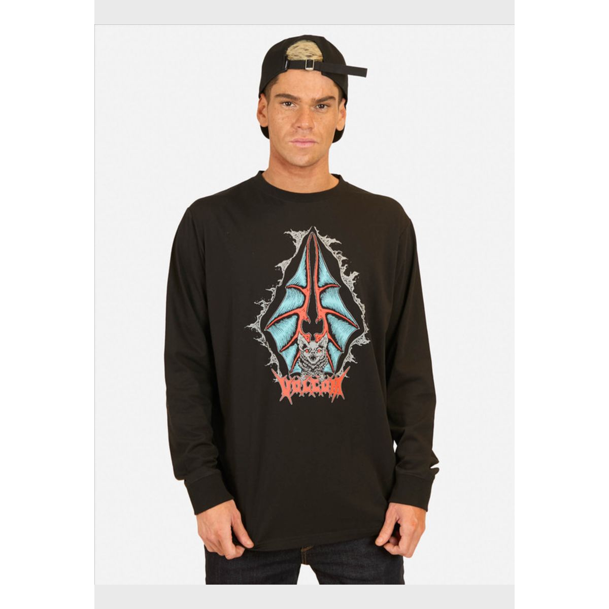VOLCOM - Polera Manga Larga Batspit Negro Hombre Volcom