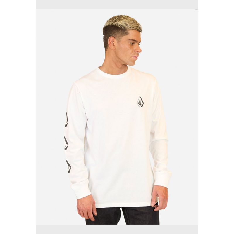 VOLCOM - Polera Manga Larga Classic Diamond Blanco Hombre Volcom