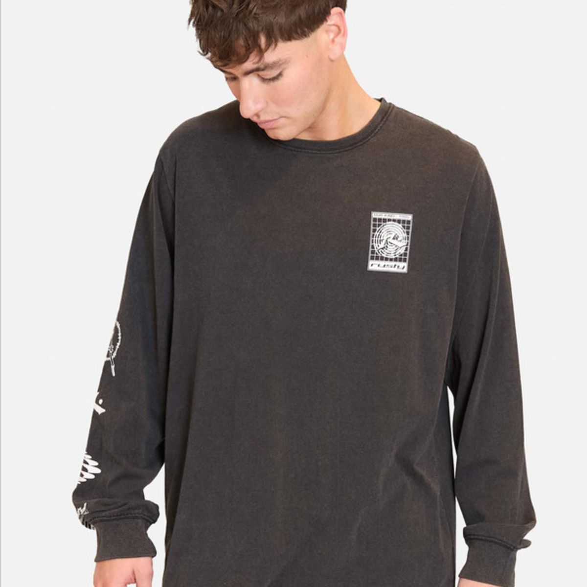 RUSTY - Polera Manga Larga Like A Rusty Spirit Negro Hombre Rusty