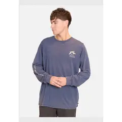 RUSTY - Polera Manga Larga Confussion Azul Hombre