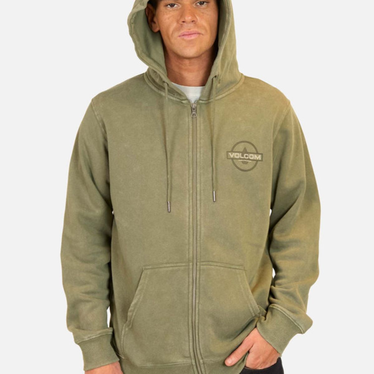 VOLCOM - Poleron FZ Line Service Full Zip Verde Hombre Volcom