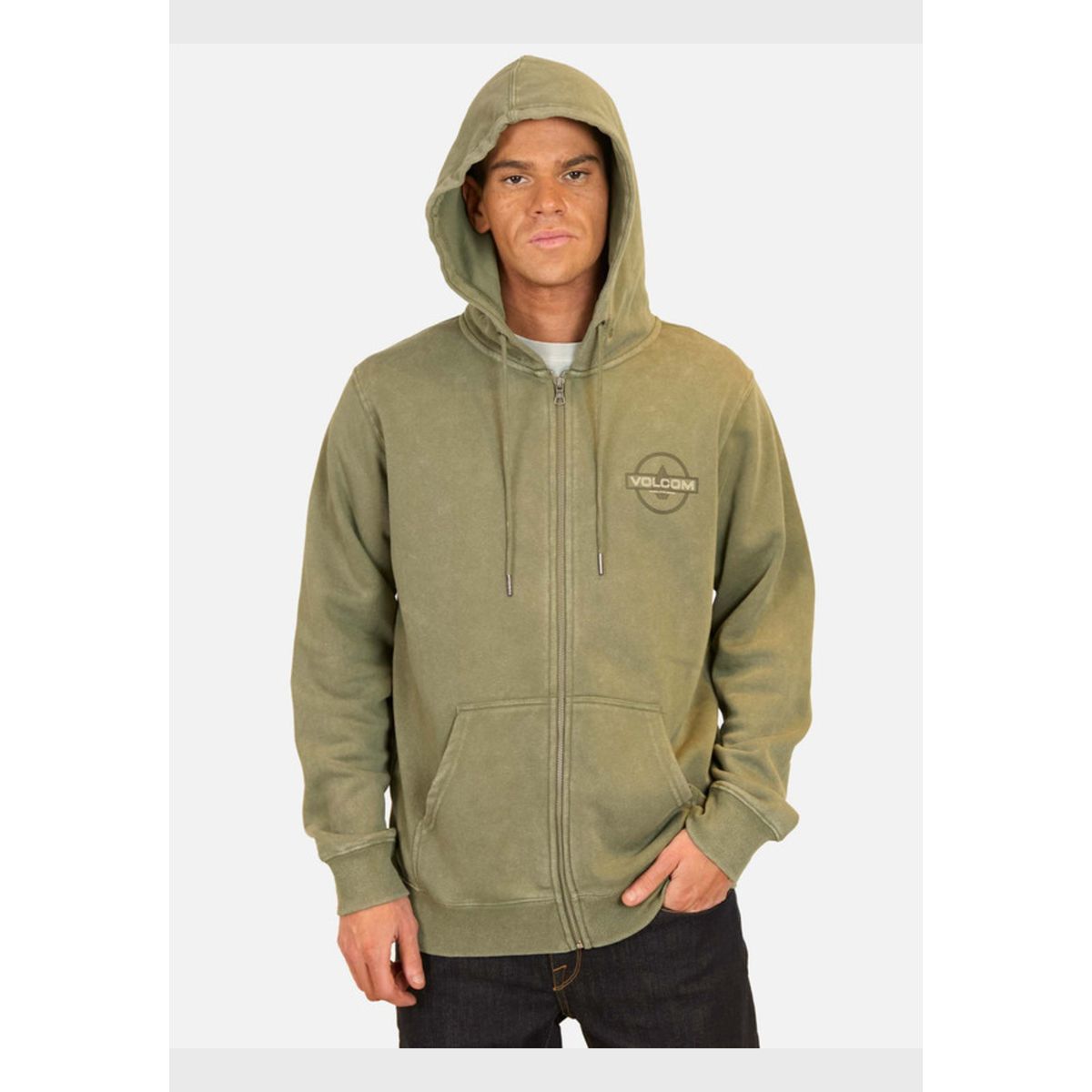 VOLCOM - Poleron FZ Line Service Full Zip Verde Hombre Volcom
