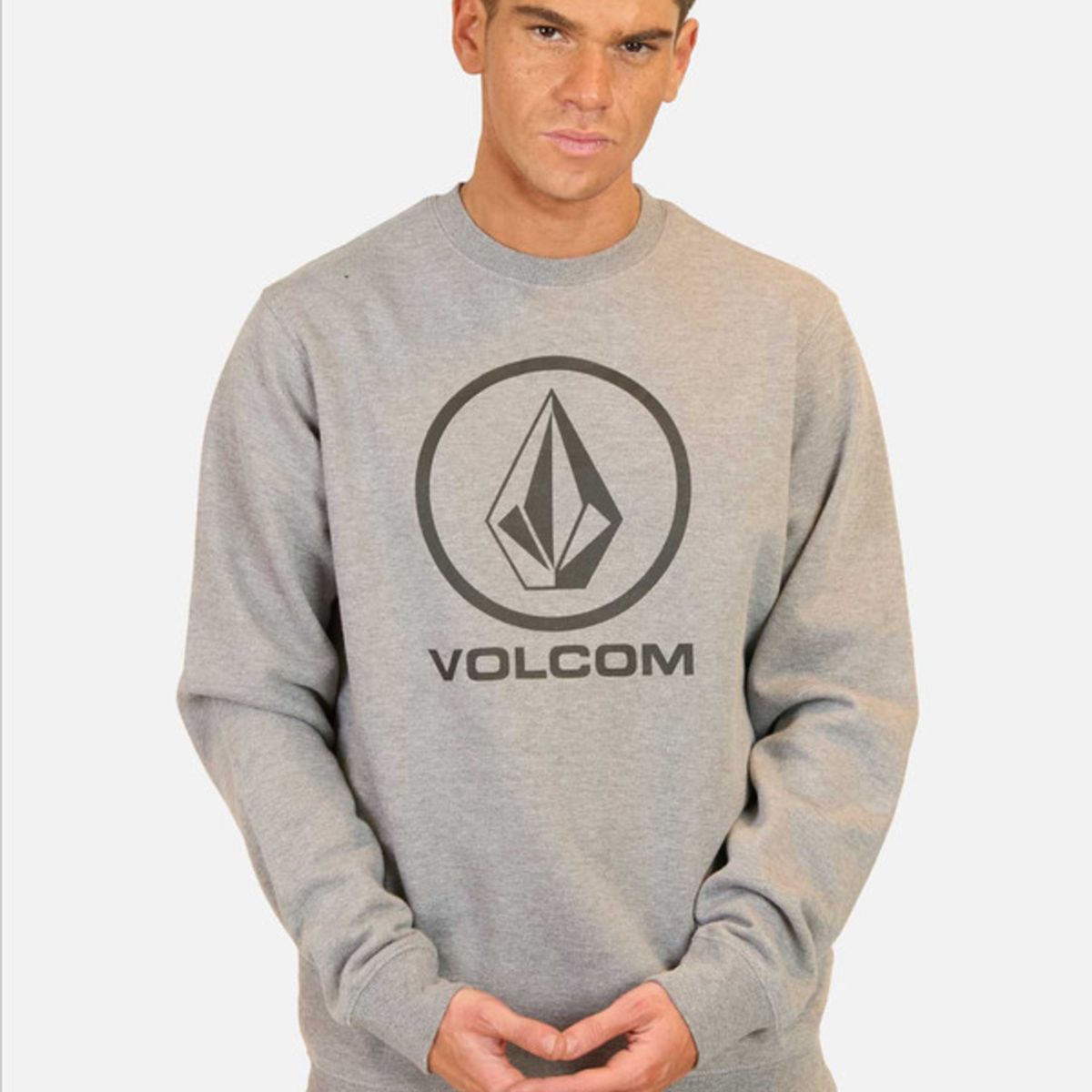 VOLCOM - Poleron CR Full Stone Crew Gris Hombre Volcom