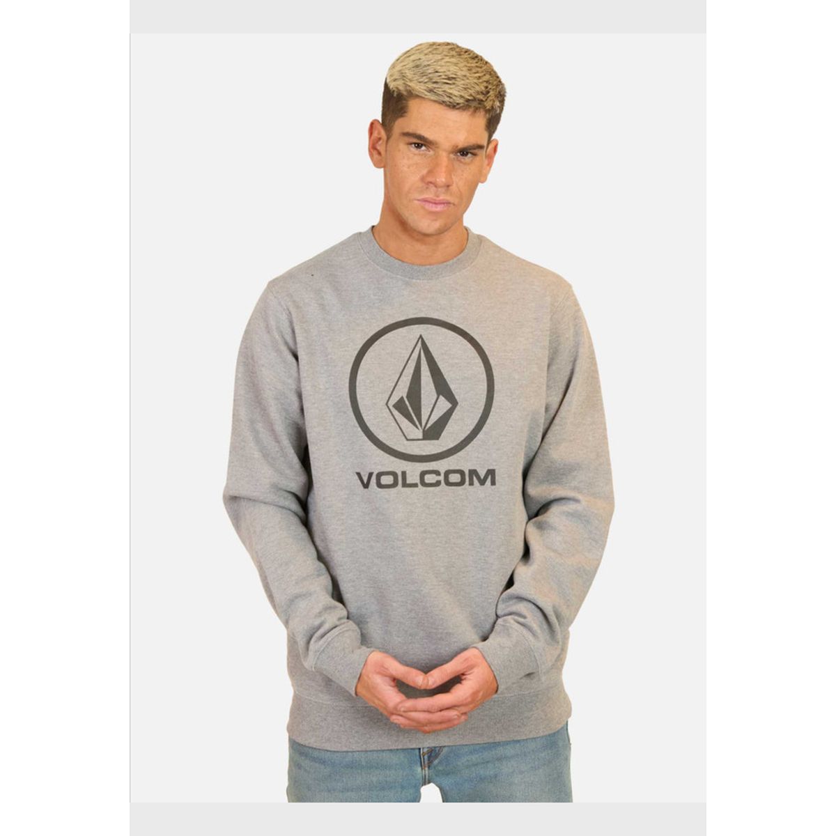 VOLCOM - Poleron CR Full Stone Crew Gris Hombre Volcom