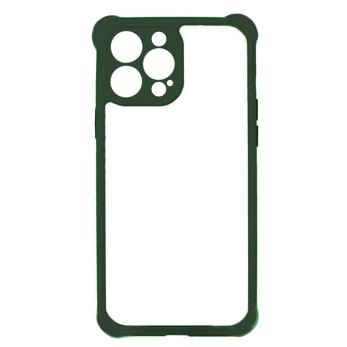 JOIGO - Carcasa Para iPhone 13 Pro Transparente Borde Verde Oscuro