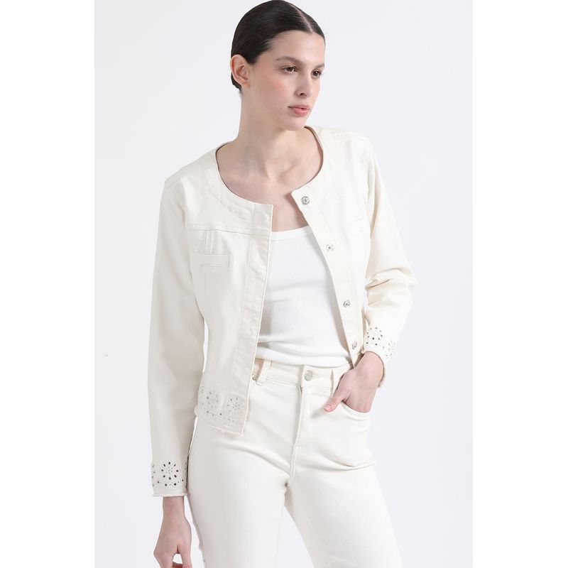 LIOLA - Chaqueta Bordado Rechelieu, Crudo Liola
