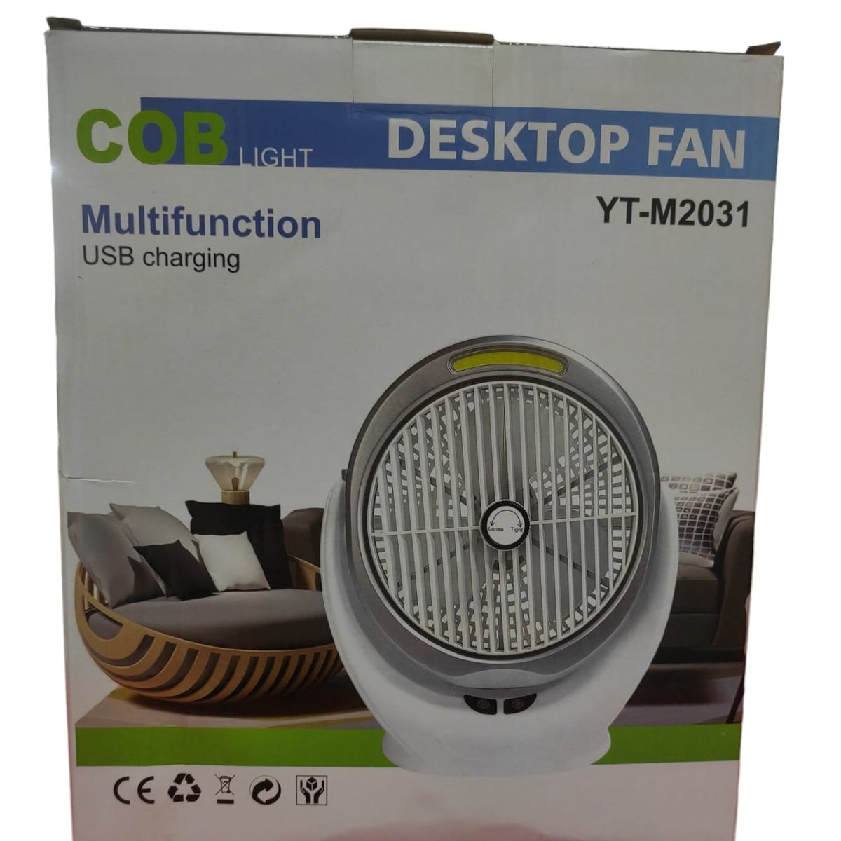 GENERICO - Ventilador Recargable Con Luz Led Yt-m2031