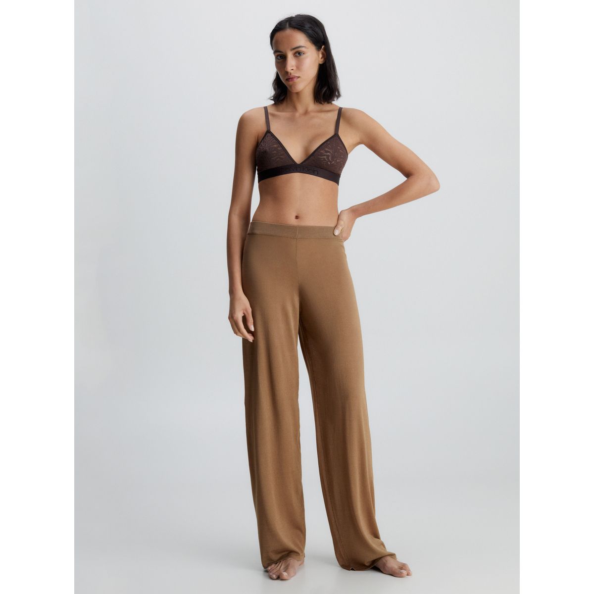 CALVIN KLEIN - Pantalón de Pijama Fine Knit Café Calvin Klein