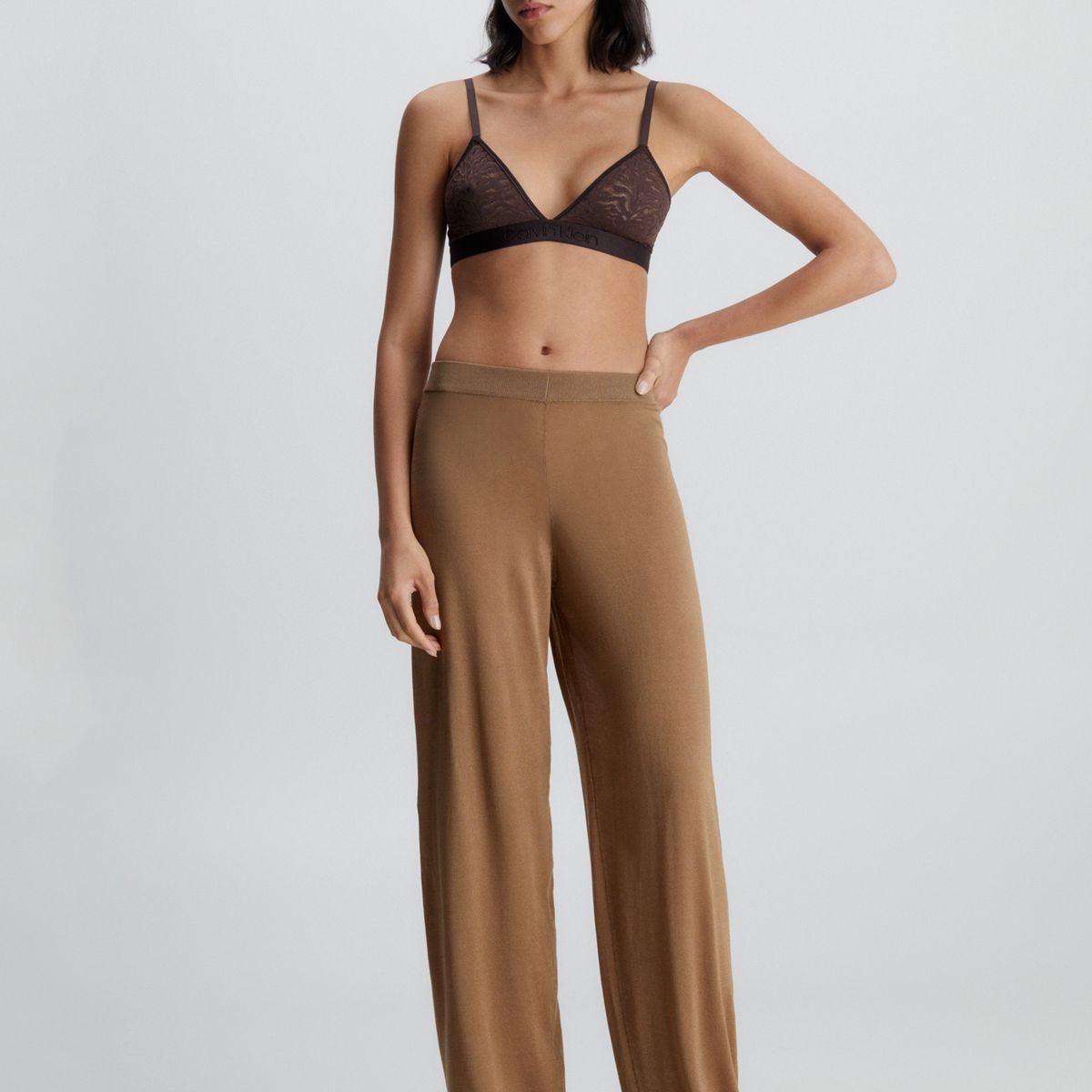 CALVIN KLEIN - Pantalón de Pijama Fine Knit Café Calvin Klein