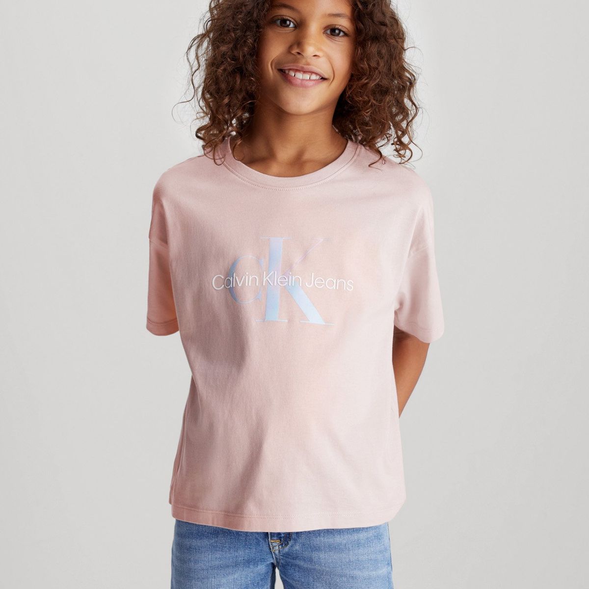 CALVIN KLEIN - Polera Niña Serenity Monogram Rosado Calvin Klein