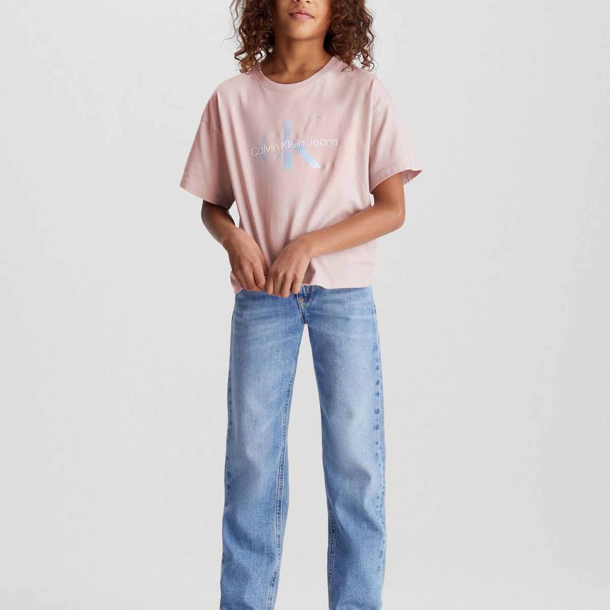 CALVIN KLEIN - Polera Niña Serenity Monogram Rosado Calvin Klein