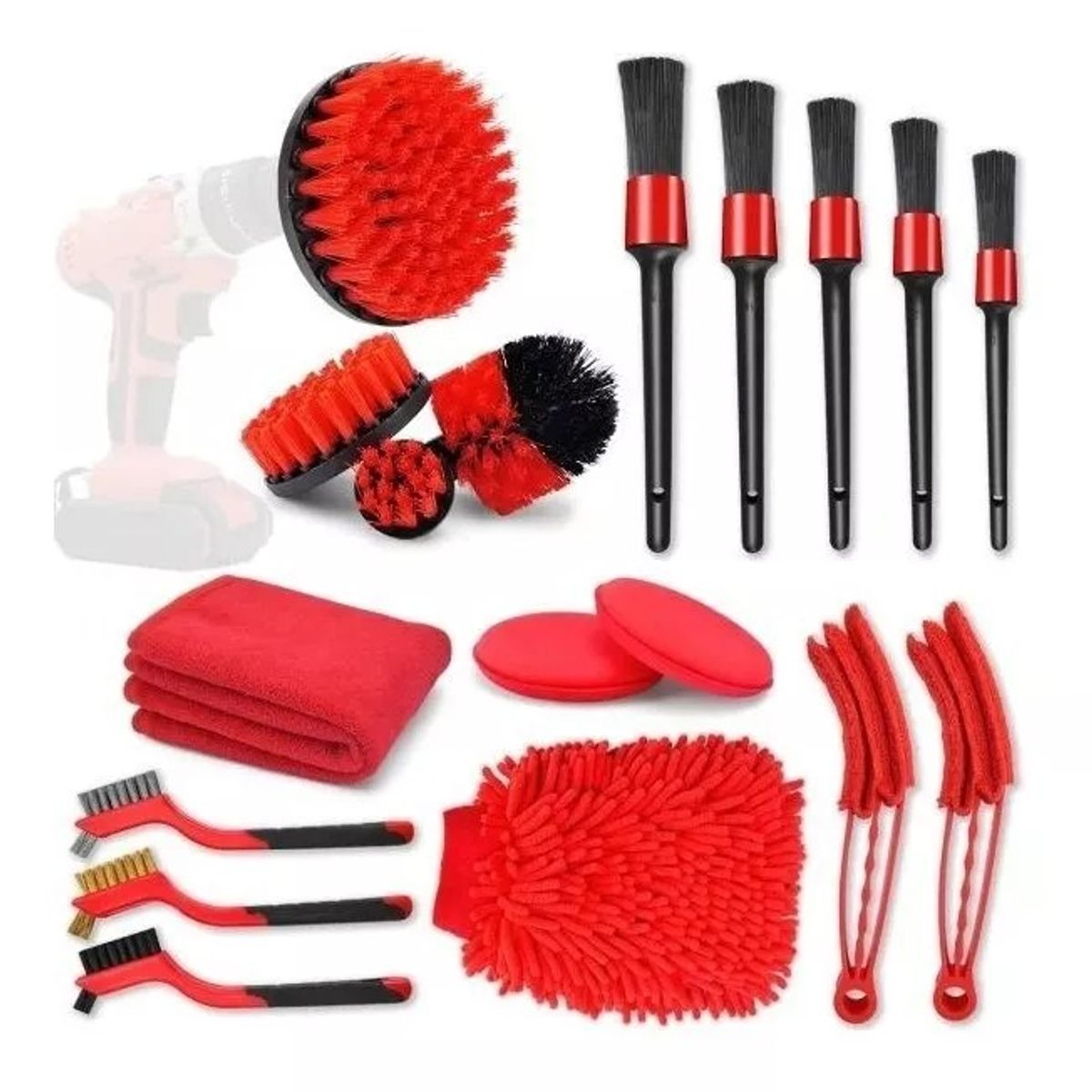 GENERICO - Limpieza De Auto Kit 18 Piezas Interior Y Exterior