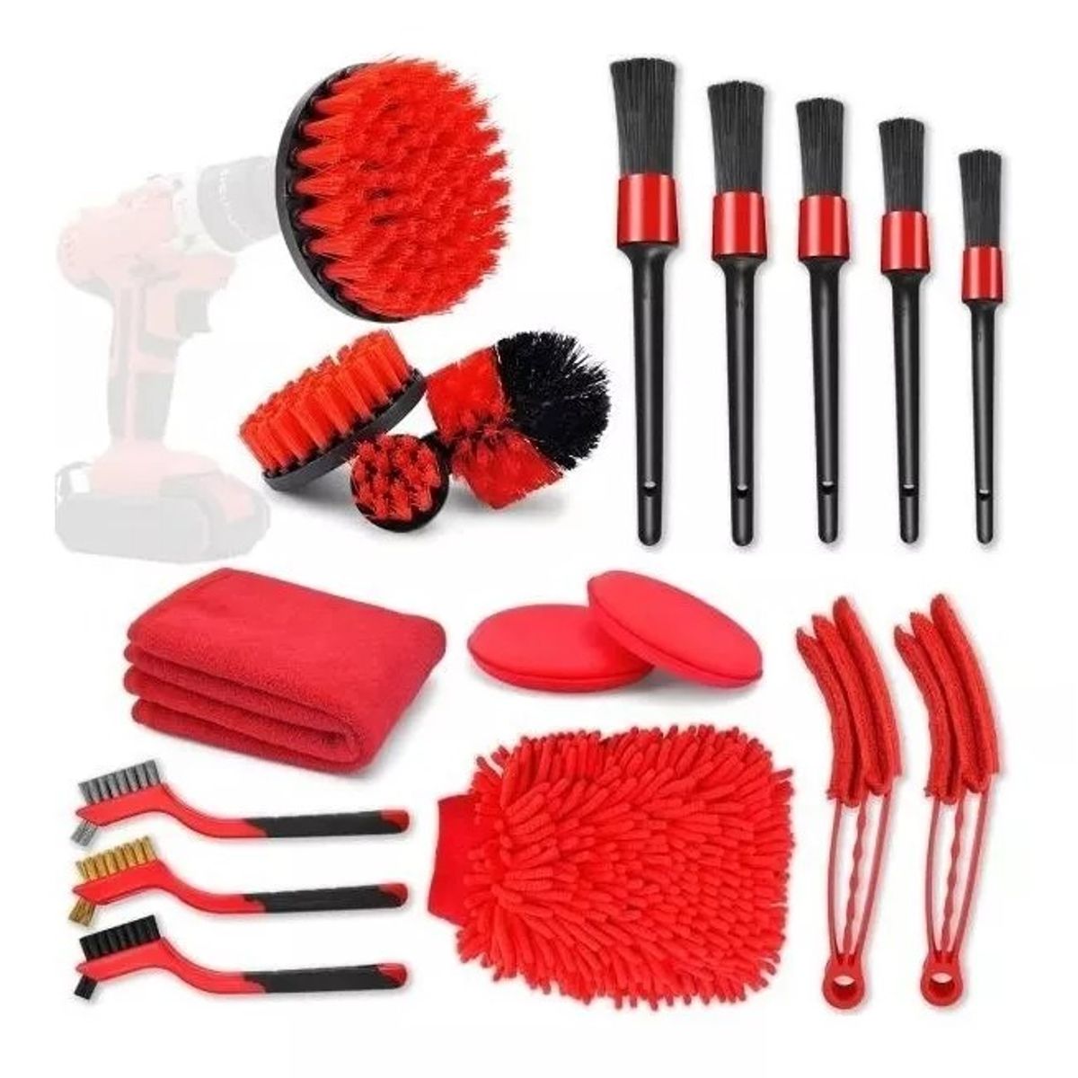 GENERICO - Limpieza De Auto Kit 18 Piezas Interior Y Exterior