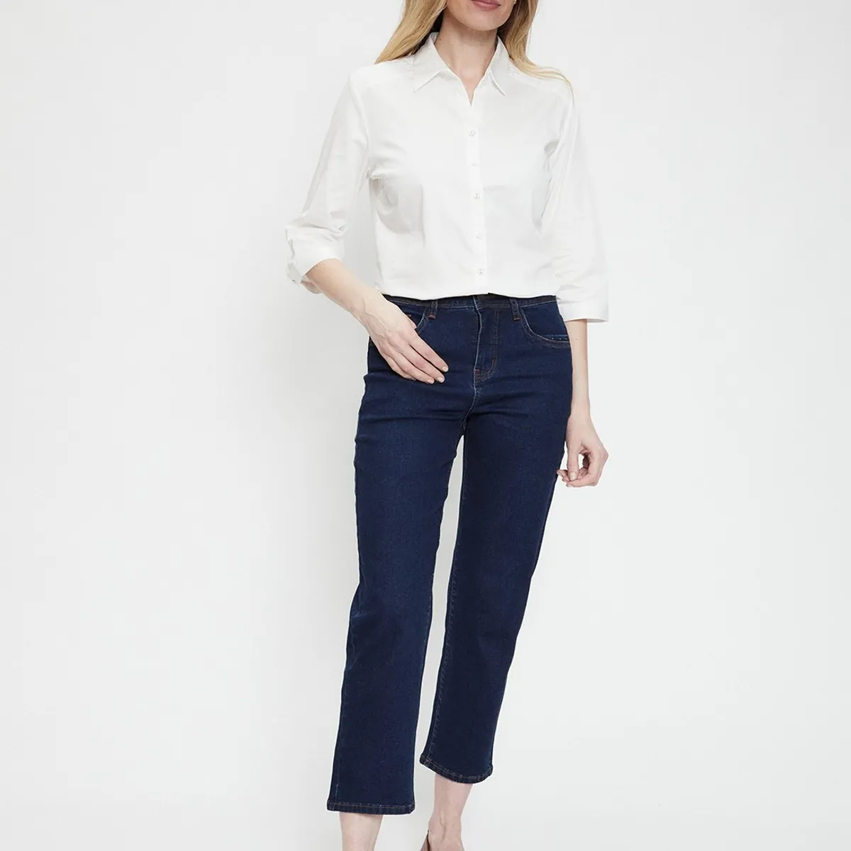 MA GRIFFE - Blusa Manga Larga Crudo Mujer Magriffe