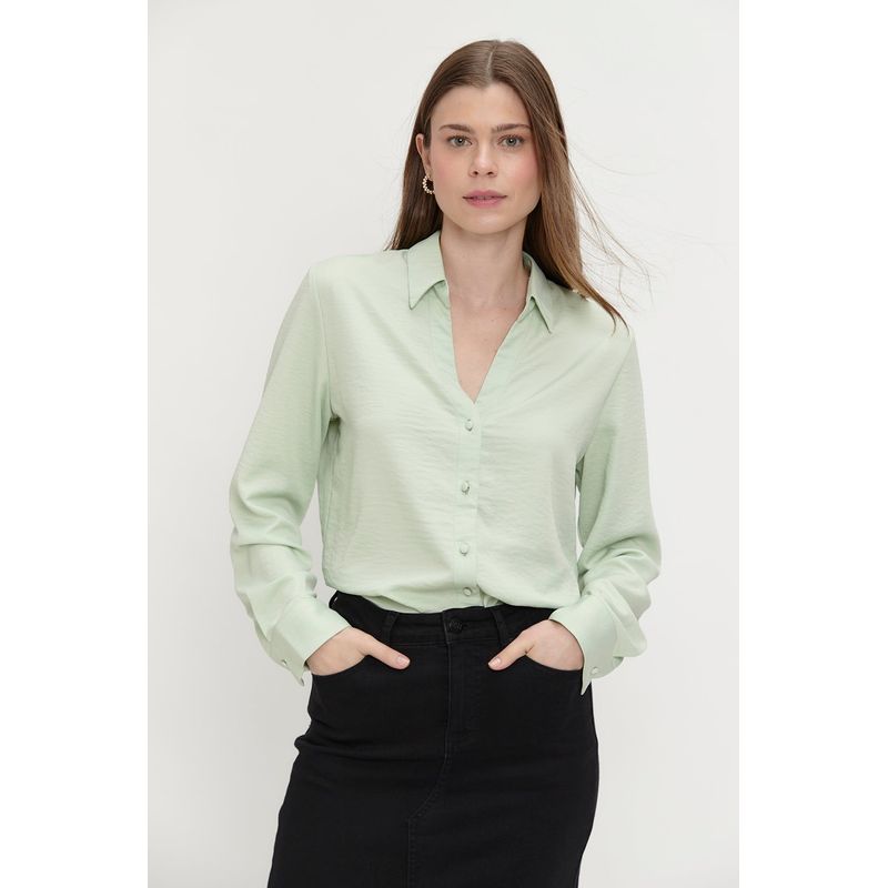 ASH - Blusa Manga Larga Verde Cata Mujer Ash_.