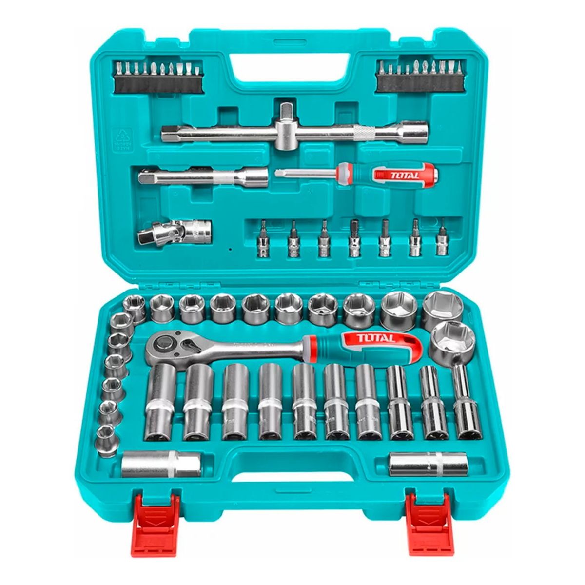 TOTAL TOOLS - Set Juego Dados Cuadrante 12 Pulgada 62 Pcs Total Tht121602