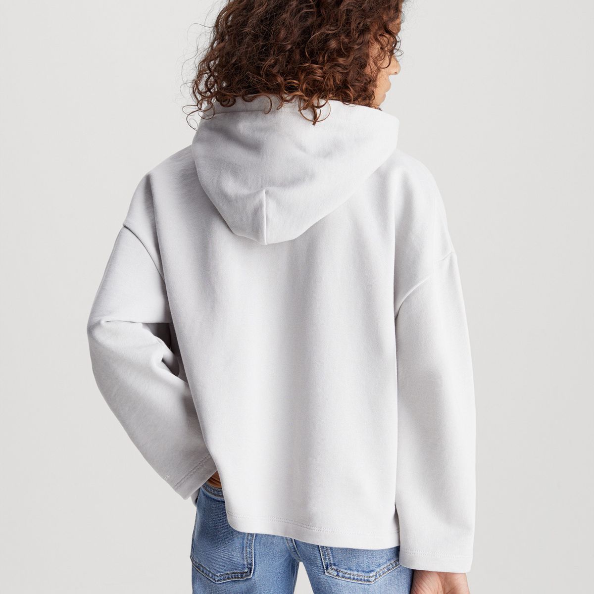 CALVIN KLEIN - Polerón con Gorro Niño Monogram Gris Calvin Klein