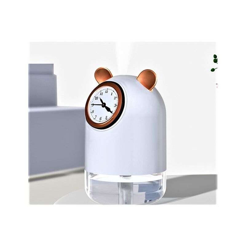 GENERICO - Humidificador Lampara y Reloj 300ml Blanco