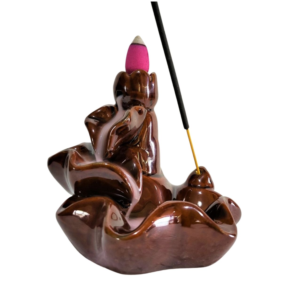 GENERICO - Cascada de Humo Caída En hojas Brown + 10 Conos