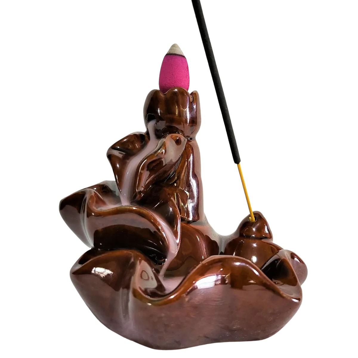 GENERICO - Cascada de Humo Caída En hojas Brown + 10 Conos