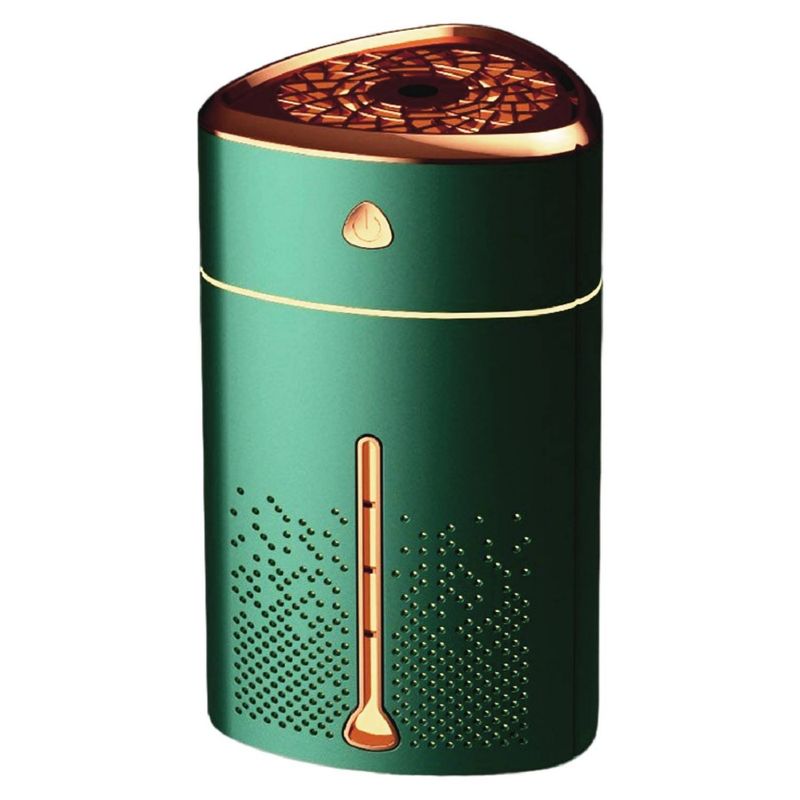 GENERICO - Humidificador Ultrasónico de 1000ml 7 Colores LED - Verde y Dorado
