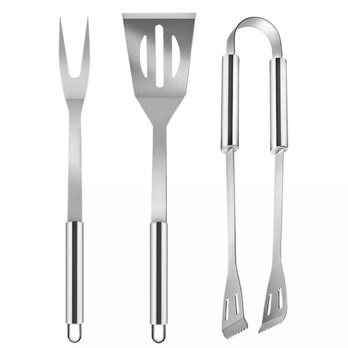 UTILISIMO - Set Parrillero 3 Piezas BBQ Asado Acero Inoxidable