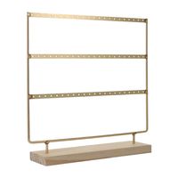 Exhibidor Dorado Base Madera Para 30 Pares De Aros Ibmchile