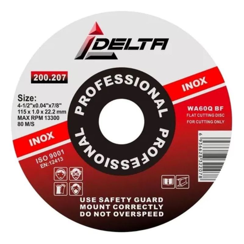 METALFER - Disco Corte Metal Inox 4 1  2 DELTA  Caja 50 UND