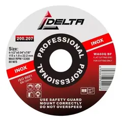 METALFER - Disco Corte Metal Inox 4 1 2 DELTA Caja 50 UND