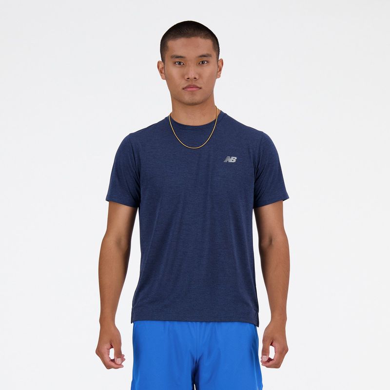 NEW BALANCE - Polera Hombre Running New Balance Azul Marino