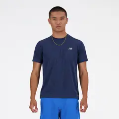 NEW BALANCE - Polera Hombre Running Azul Marino