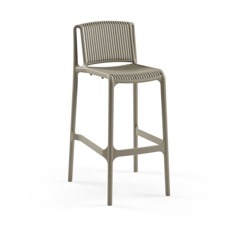ROCA NEGRA - Taburete Nes Taupe 75CM de polipropileno reforzado con fibra de vidrio