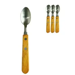GENERICO - Cucharas De Te Acero Inoxidable Y Madera Set 12