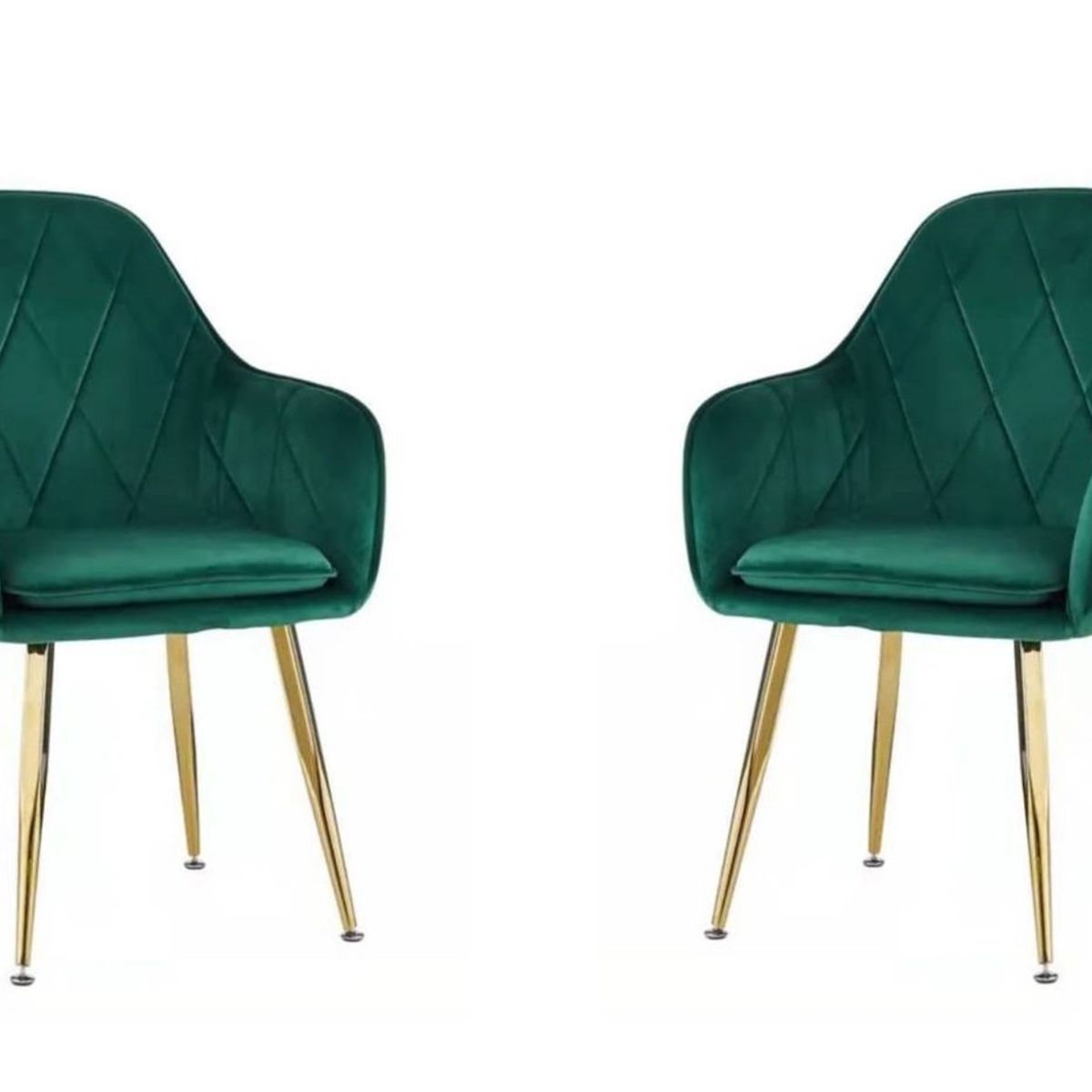 GENERICO - PACK 2 POLTRONA LUX VERDE PATAS DORADAS