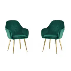GENERICO - PACK 2 POLTRONA LUX VERDE PATAS DORADAS