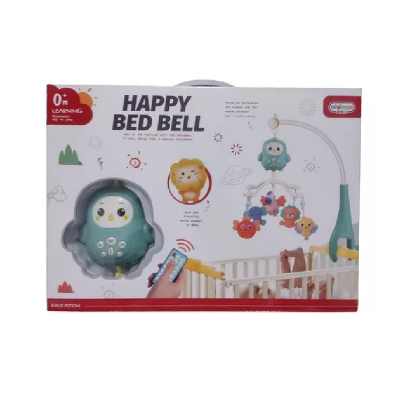 ANGELES DEL HOGAR - Móvil Giratorio Cuna Bebe Con Luz Y Música Cuna Happy Bed