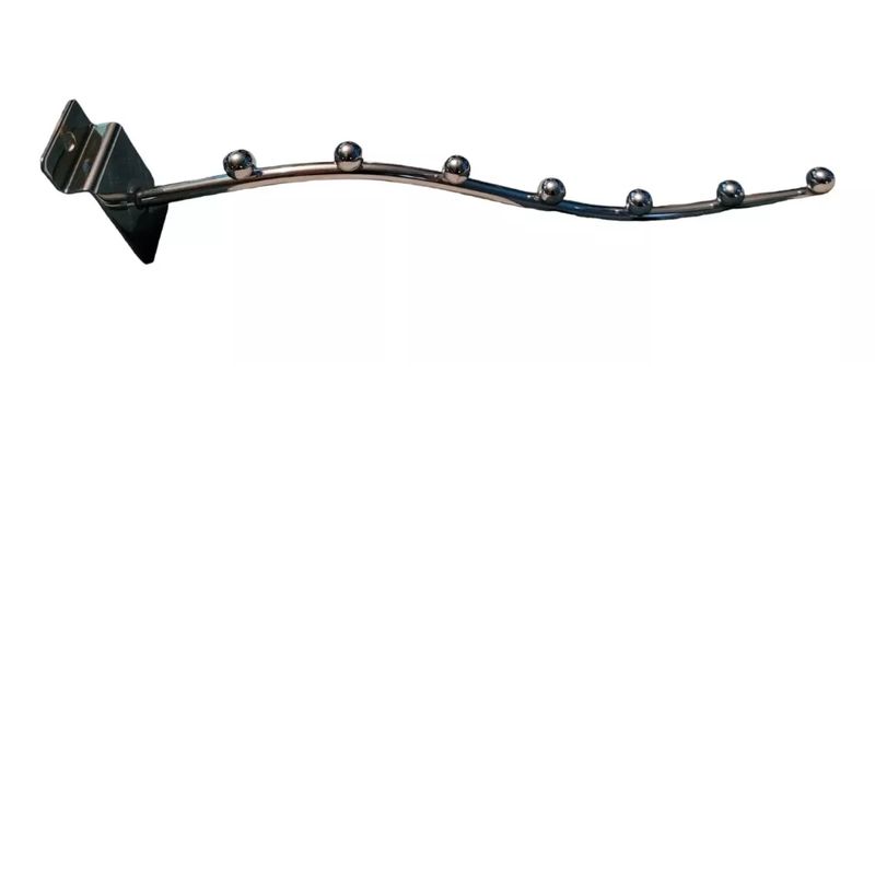 GENERICO - Pack 10 Ganchos Panel Ranurado Perlado 27 Cm
