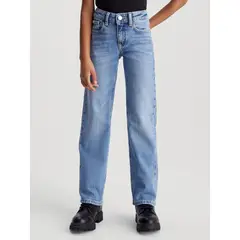 CALVIN KLEIN - Jeans Niña Mid Rise Straight Azul
