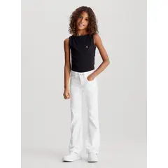CALVIN KLEIN - Jeans Niña Mid Rise Flared Blanco
