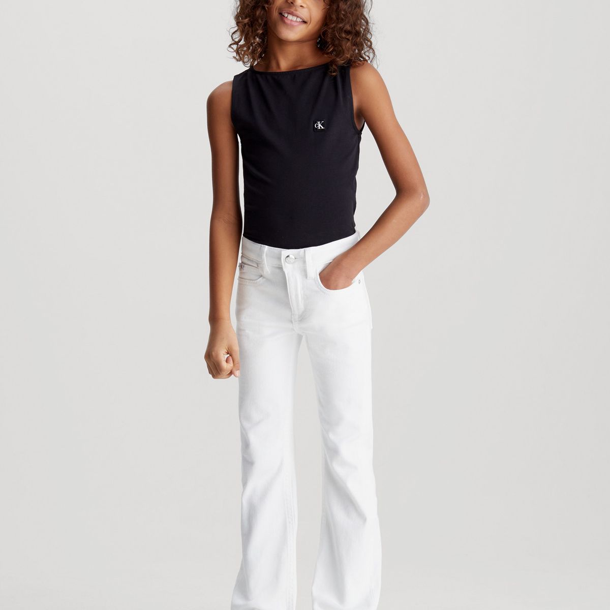 CALVIN KLEIN - Jeans Niña Mid Rise Flared Blanco Calvin Klein