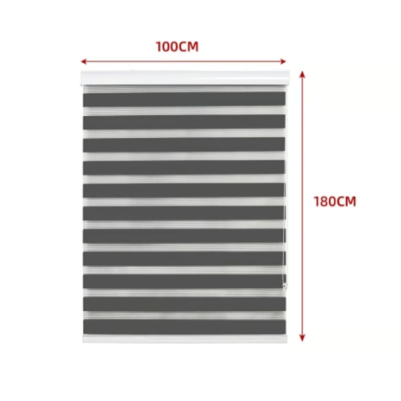 GENERICO - Cortina Roller Duo Black-Out Gris Oscuro 100X180CM