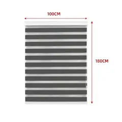 GENERICO - Cortina Roller Duo Black-Out Gris Oscuro 100X180CM