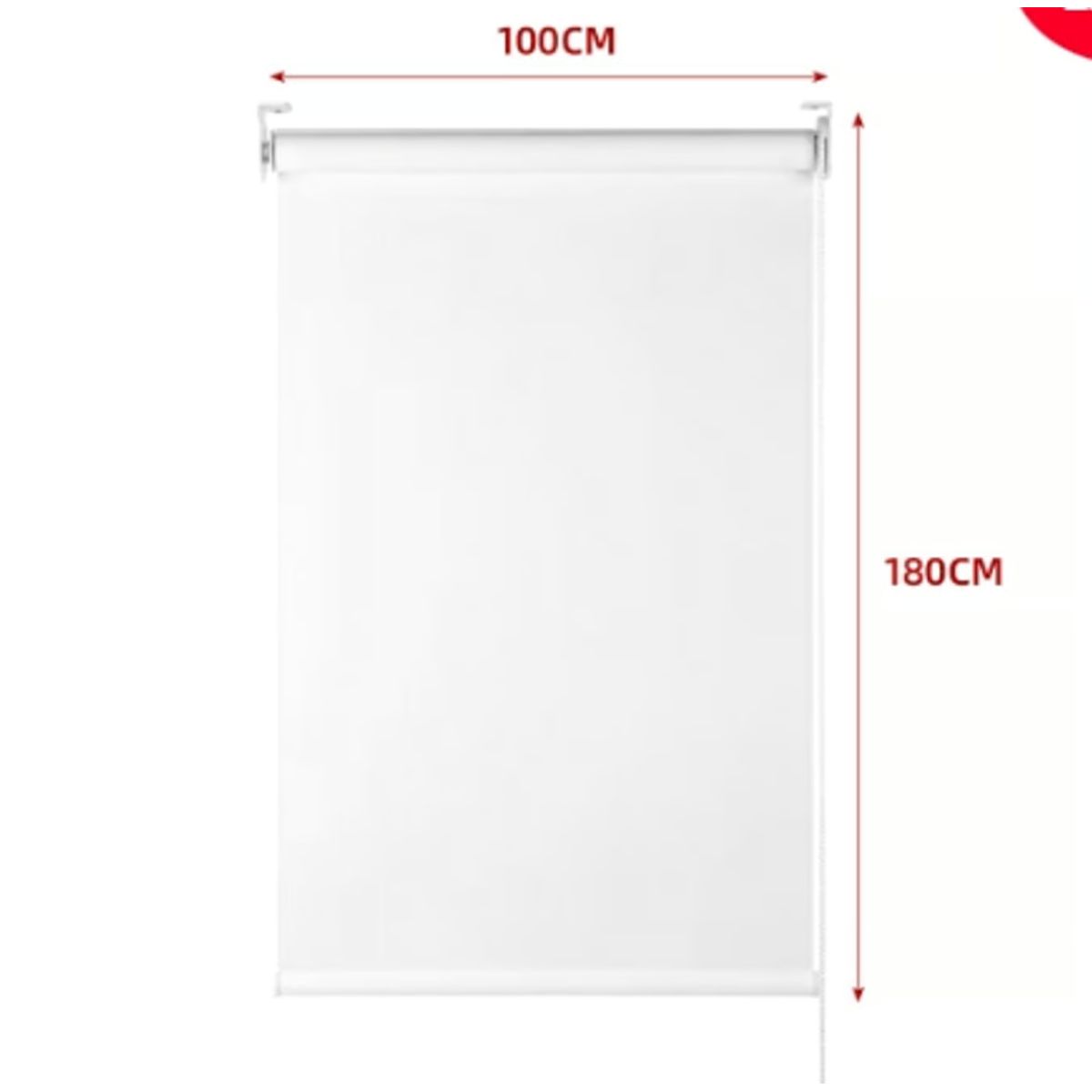 GENERICO - Cortina Roller Black-Out Blanco 100X180CM