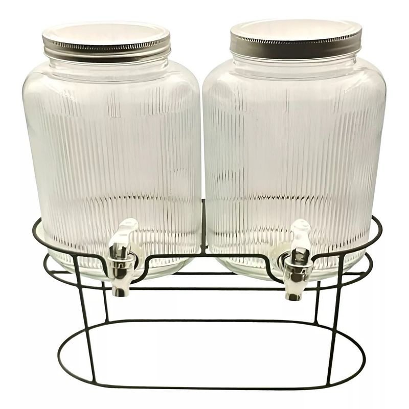 Pasteleria - Dispensador Jugos Con Atril Dispensadores Dobles Jarras 55l