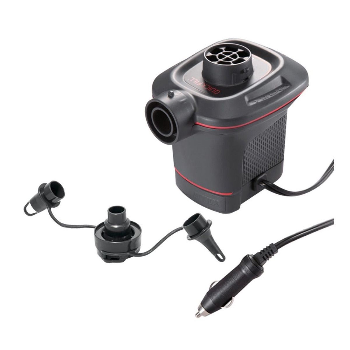 INTEX - Inflador Eléctrico para Auto 12V INTEX con 3 Boquillas