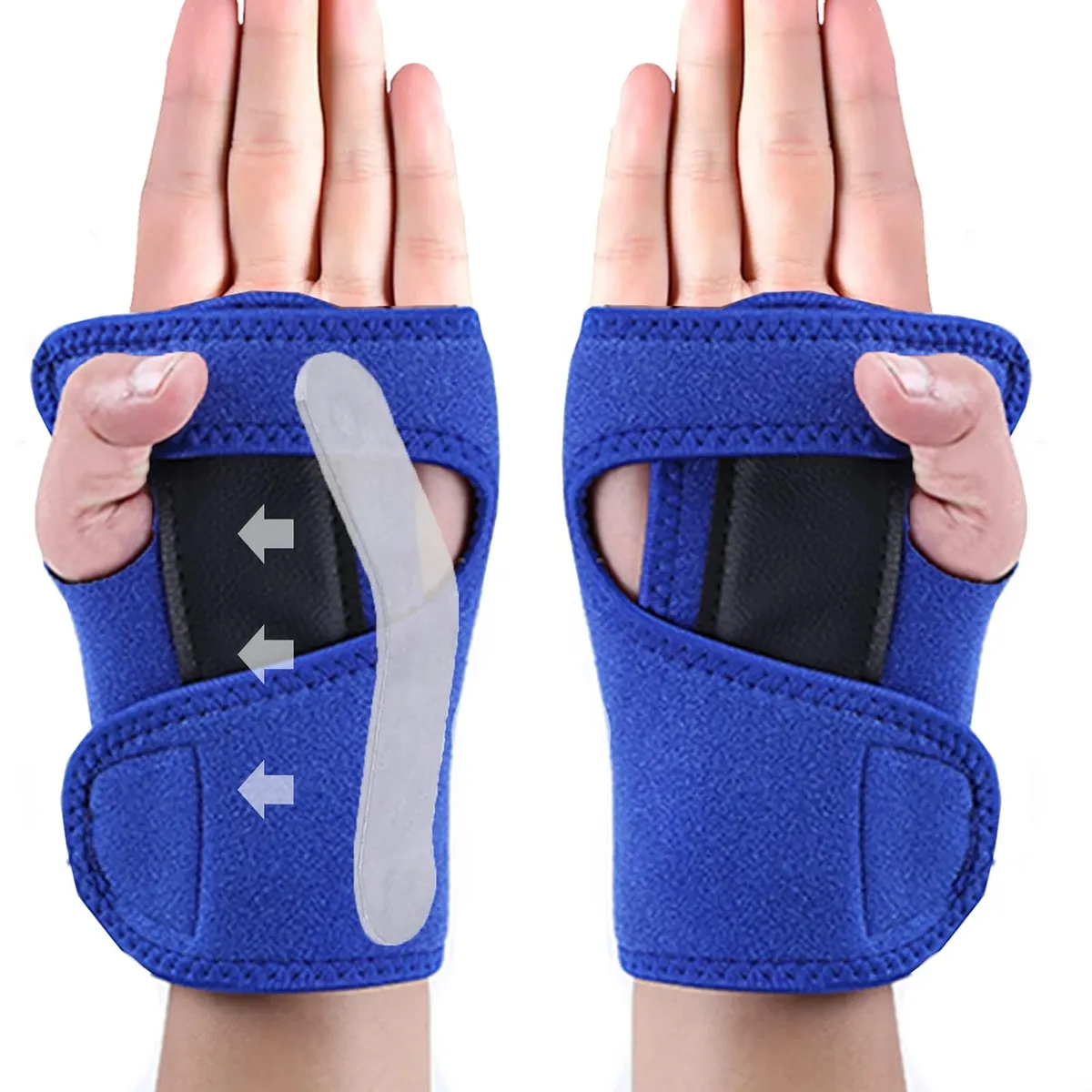 PAGANOOM - 2PCS Muñequera Deportiva Transpirable Ajustable-Azul