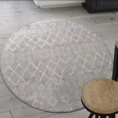 MROTTO - Alfombra Redonda Gris Con Goma Antideslizante 150 x150 Cm